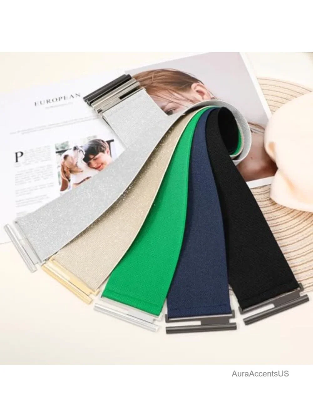 Wide Elastic Stretchy Waist Belt for Dresses Corset Cinch Belt 3 Inch